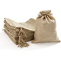 Homealexa 20 Pcs Bolsas de Lino y Cáñamo con Cordón Bolsas de Regalo para Comida Joyas Abalorios Bolsa de Lino para…